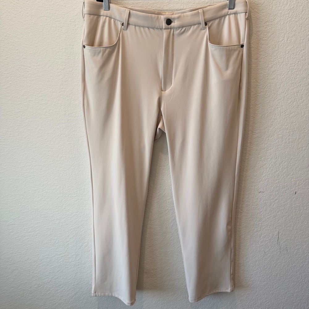 Johnnie-O Mens Cross Country Performance Pants Stone Beige 38x30 Golf Trousers